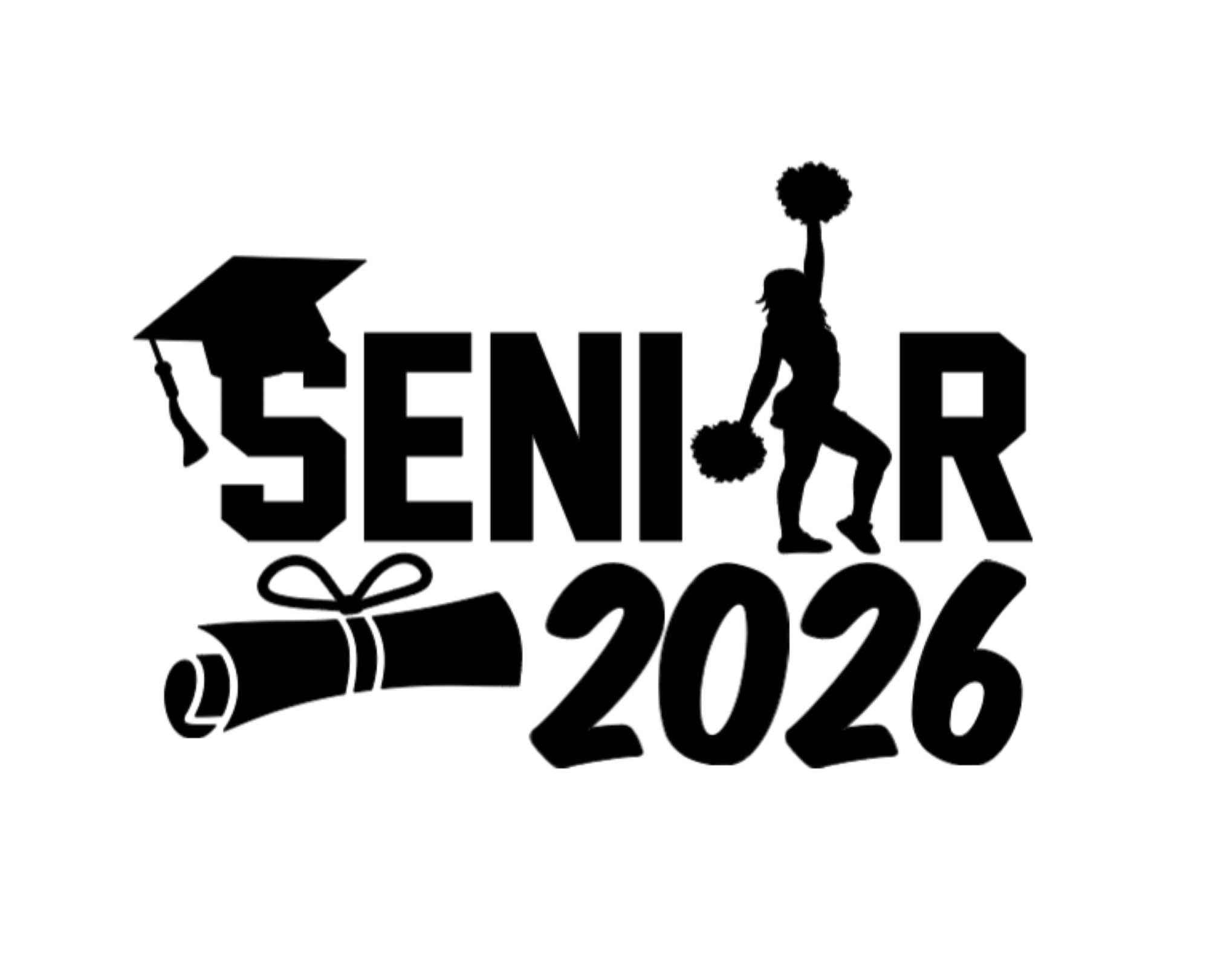 Senior 2026 Volleyball Decal Sticker, Class of 2026 Laptop Decal with Graduation Cap and Diploma Design