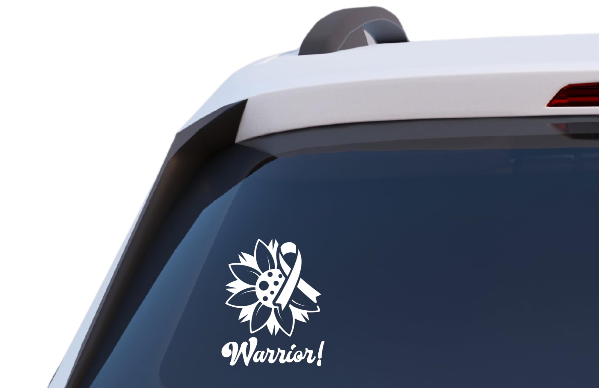 Sunflower Cancer Awareness Warrior Vinyl Decal Sticker, Waterproof Die Cut, 5.5 x 6.8 Inches