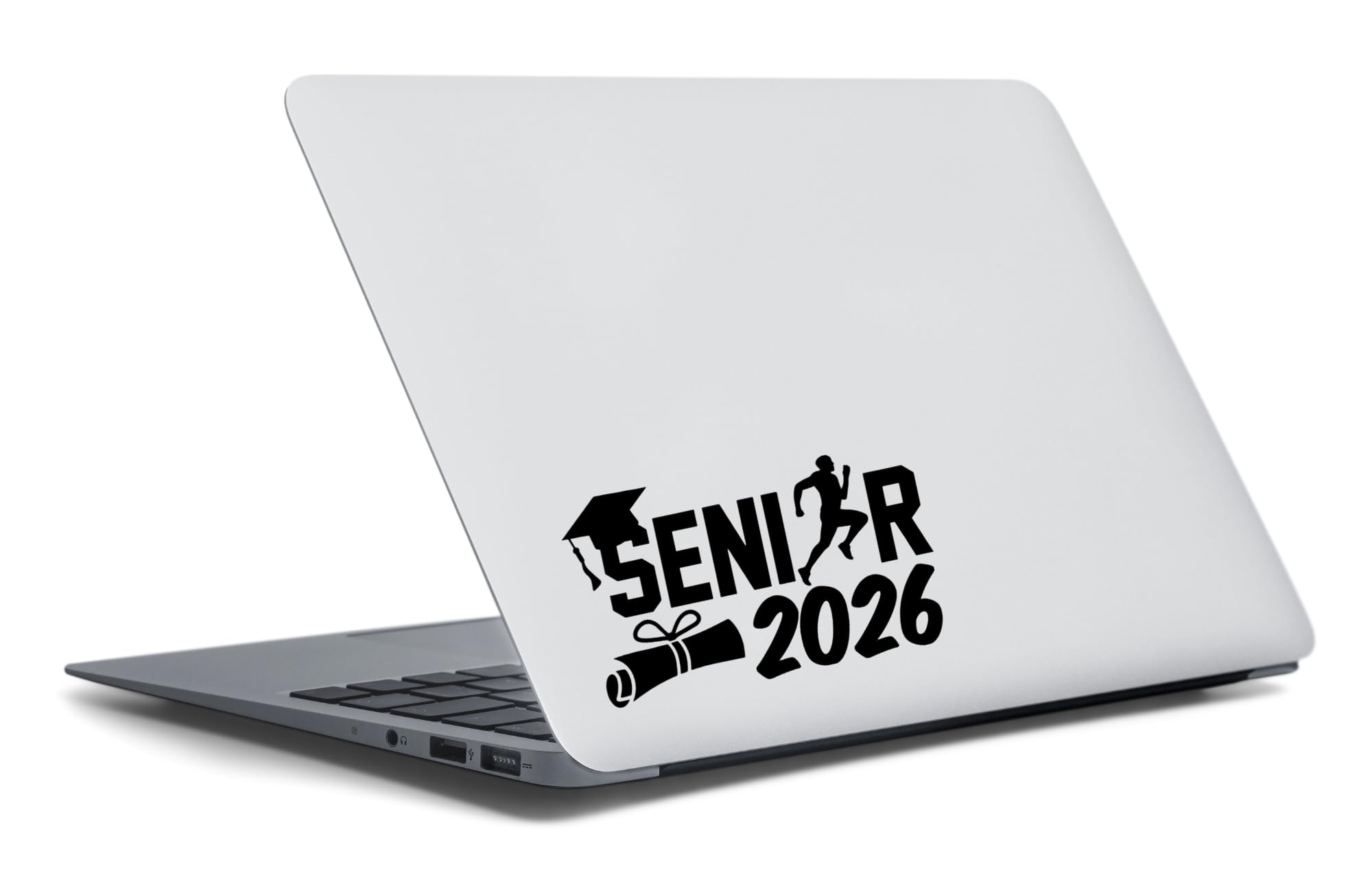 Senior 2026 Track and Field Vinyl Decal Sticker, Graduation Cap and Diploma Design, Laptop Decal