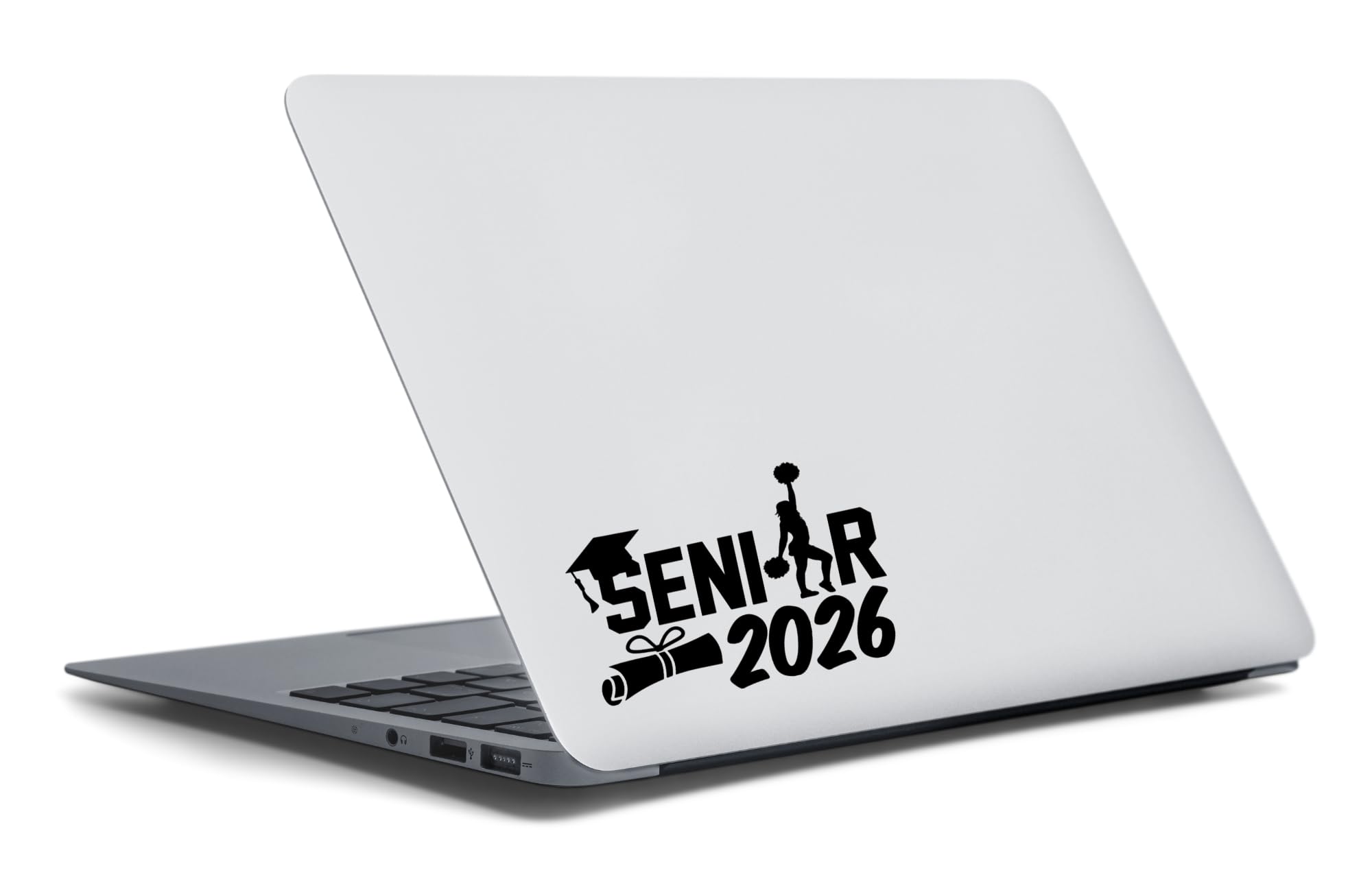 Senior 2026 Volleyball Decal Sticker, Class of 2026 Laptop Decal with Graduation Cap and Diploma Design