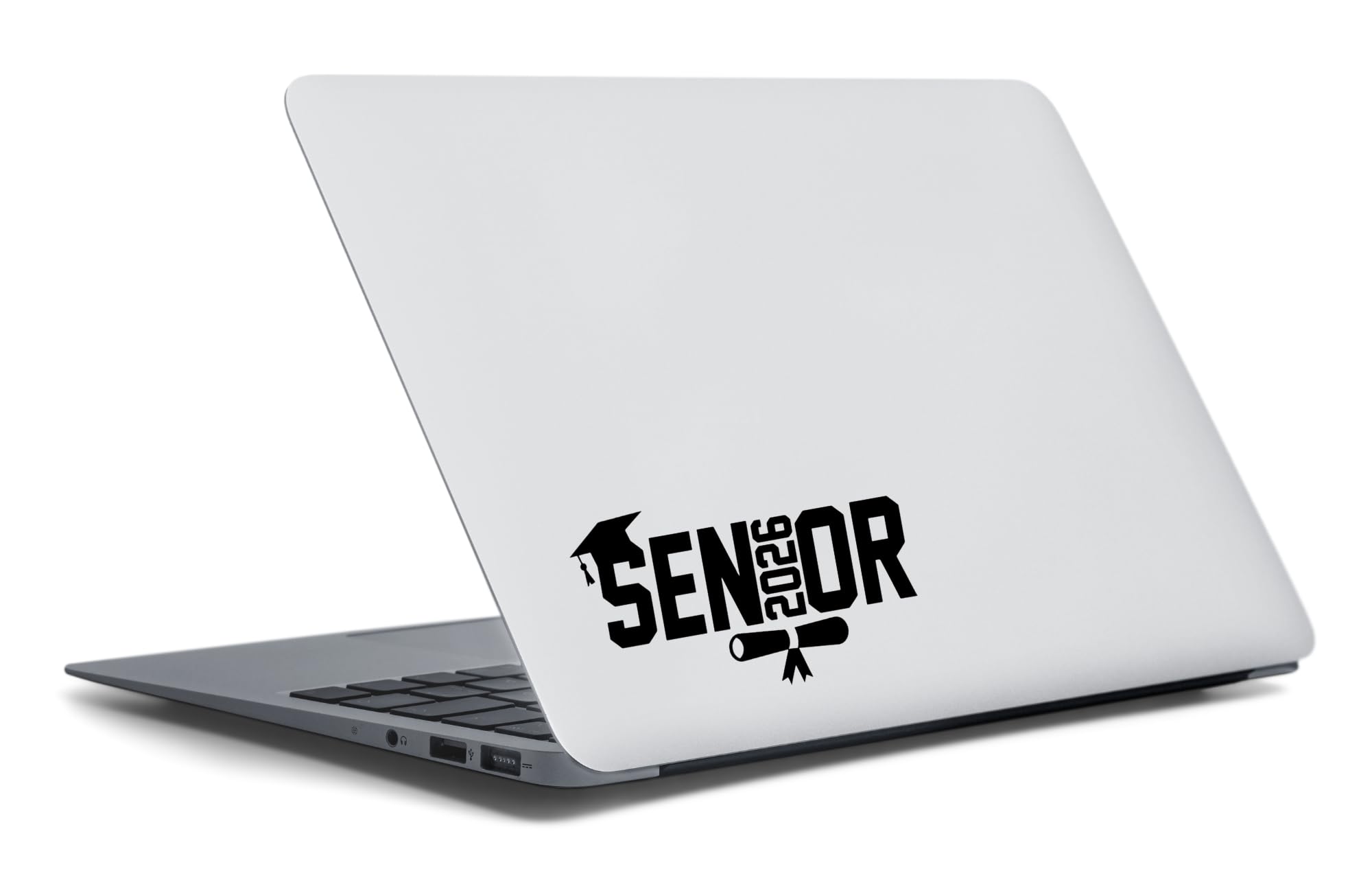 Senior Class of 2026 Vinyl Decal Sticker with Graduation Cap and Diploma Design