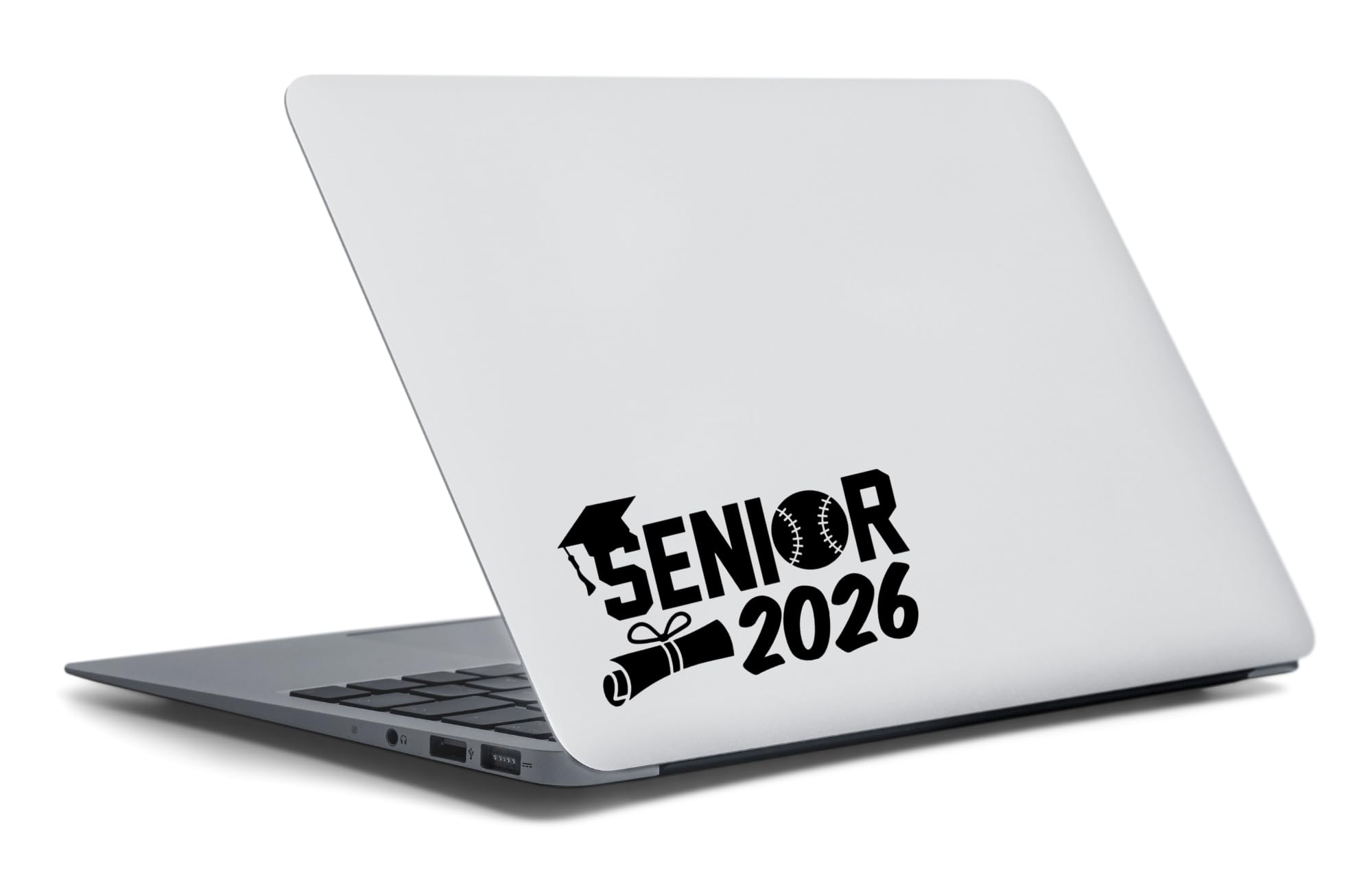 Senior 2026 Baseball Vinyl Decal Sticker, Graduation Cap and Diploma Theme